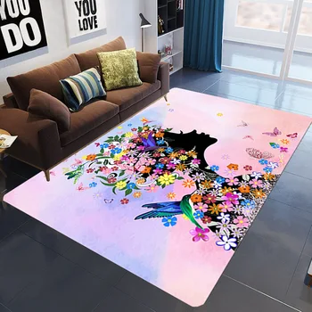 

Floor Carpets African Woman Printing Large Area Rug American Style Modern Carpet Fluffy Deco Adult Room Living Room Mat