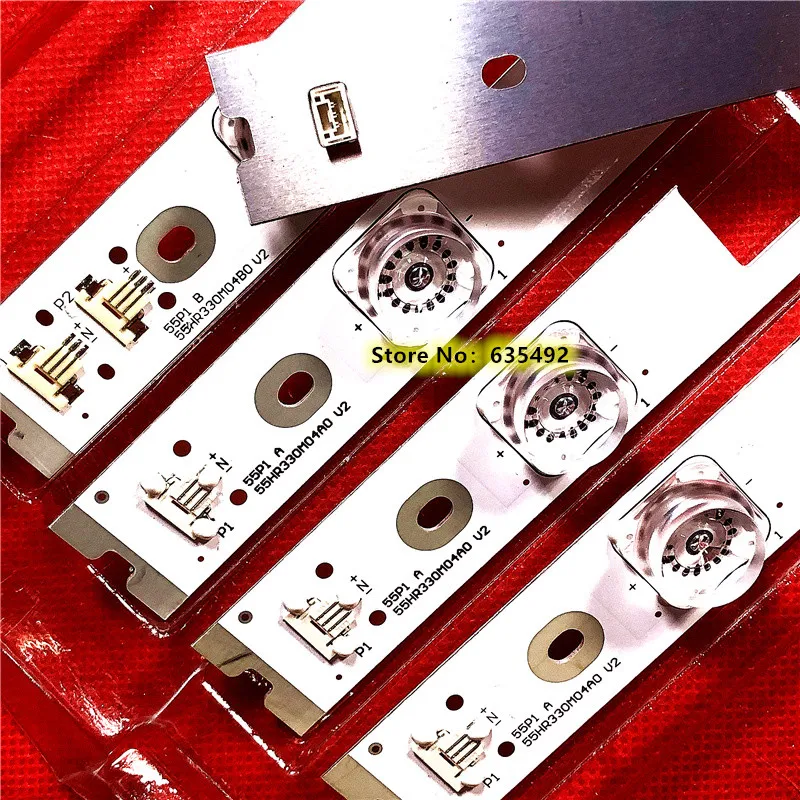 9 шт. для TCL B55A739 L55P1-UD L55P1S-CF светодиодный Подсветка полосы 4 лампы 4C-LB5504-HR3 HR4 55HR330M04A2 V0