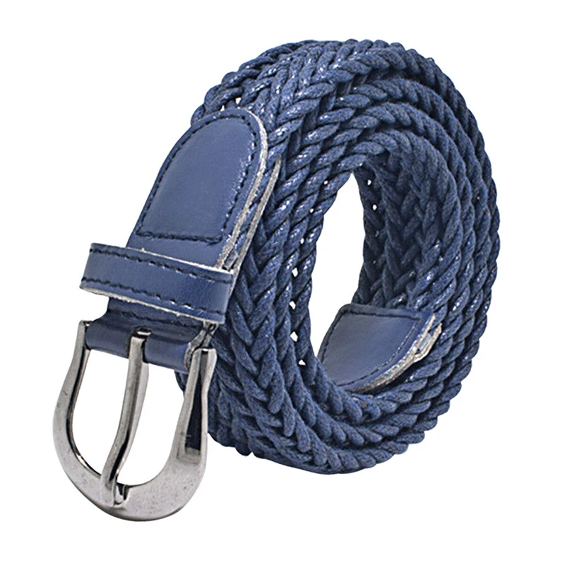 High Quality Cool Webbing Belts Leather Trim Ladies Elasticated Woven Braided Stretch Buckle Belt Waistband Waist Straps