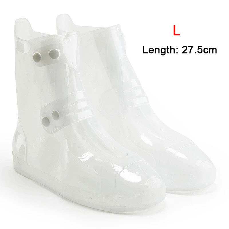 Waterproof Shoe Covers Durable Silicon Rain Covers for Shoes Water Resistant Portable Non Slip Reusable Rainy Day Shoes Cover - Цвет: White L