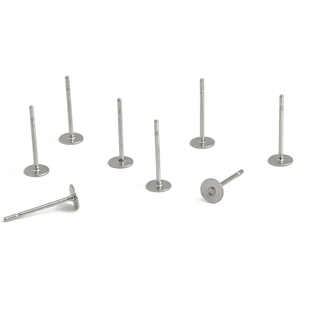 4X12mm 100 шт пустые серьги из нержавеющей стали, основа для сережек, подходит для 3 4 5 6 8 10 12 мм, кабошон, камея, настройки, сделай сам, аксессуары для изготовления ювелирных изделий - Цвет: 4X12mm