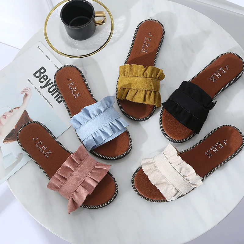 

A- line with 2019 New Style Korean-style Hong Kong Flavor Sandals Women's Summer Flat Students Simple Versatile WOMEN'S Shoes-83