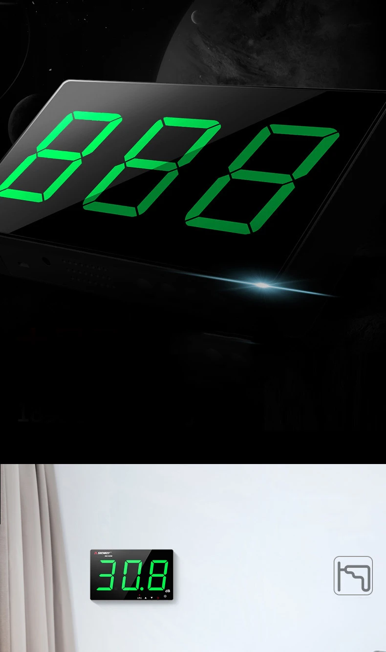 Digital Sound level meter 30~130db large screen display Restaurant Bar Indoor/office/home Wall hanging type noise meter decibel