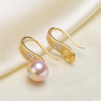 

925 Sterling Silver Plating Earrings Pearl Earrings Accessories Findings Earrings Jewelry Parts Fittings Mountings DIY Girl Gift