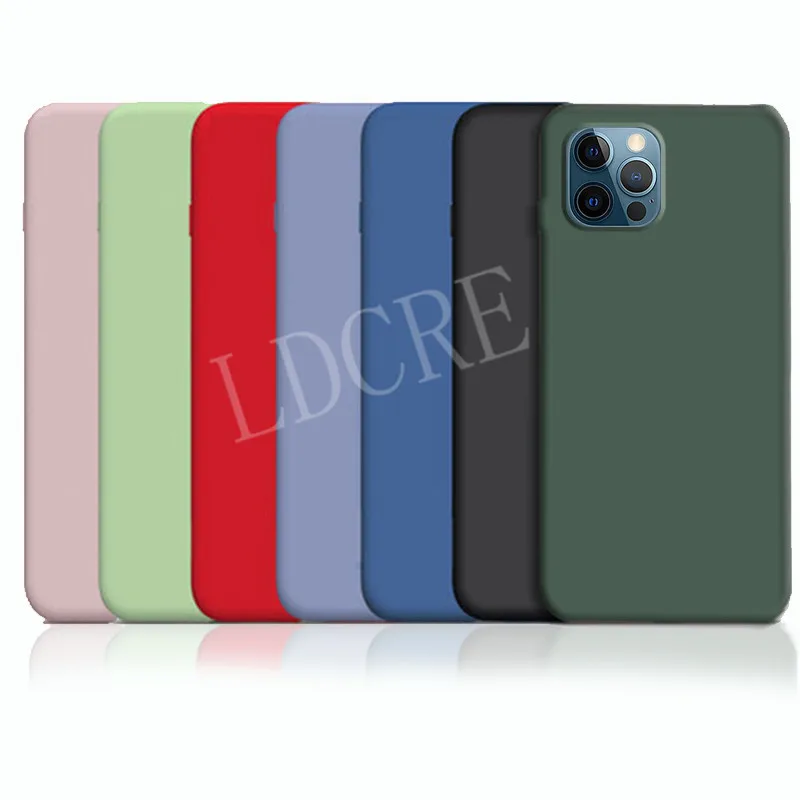 For iPhone 12 Pro Case for Apple iPhone 12 Mini Cover Original Liquid Silicone Phone Case For iPhone 6s 7 8 Plus 12 Pro Max Mini