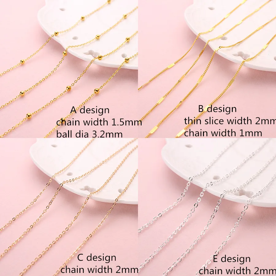 10m/lot Metal Copper Iron Brass Tassels Link Chains Bulk Gold Sliver Plated For Jewelry Diy