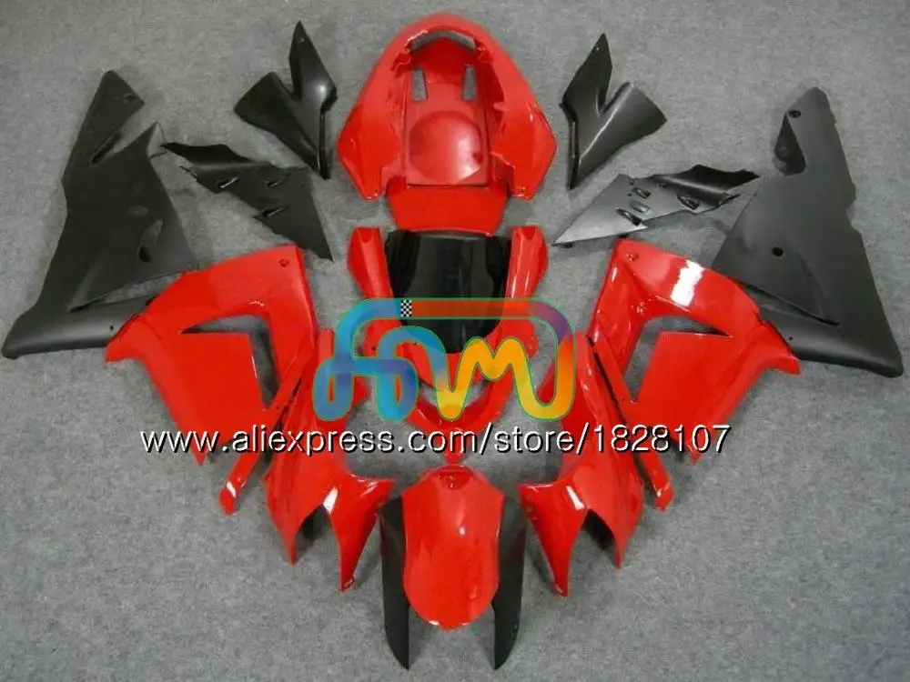 Корпус для KAWASAKI ZX 1000 CC ZX 10 сотрудников отдела исследований ZX-10R 04 05 15BS. 0 ZX1000CC 1000CC ZX 10R ZX10R 04 05 2004 2005 обтекатель комплект красный черный - Цвет: No. 23