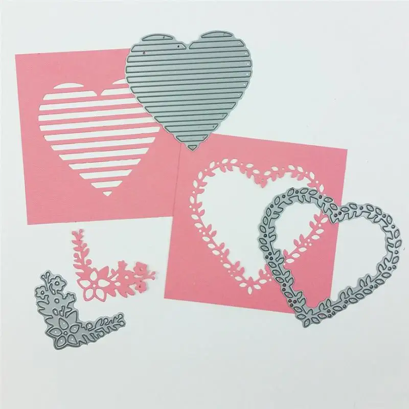 2 Fustelle A Forma Di Cuore, Per Scrapbooking E Goffratura, Per Album Di Ritagli, Carta Fotografica, Biglietti, Artigianato In Rilievo - 4
