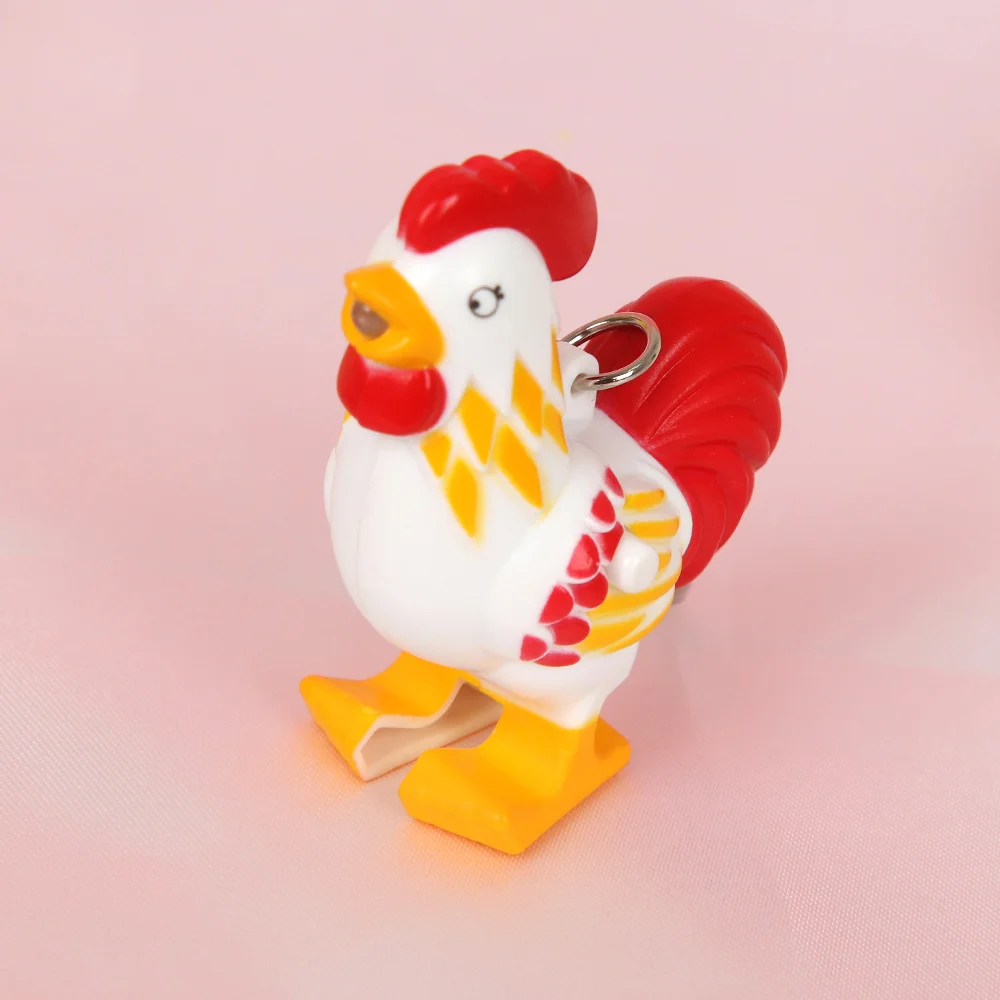 Cute Chicken LED Keychains with Sound Keyring Keyholder Mini Flashlight Kids Toy 