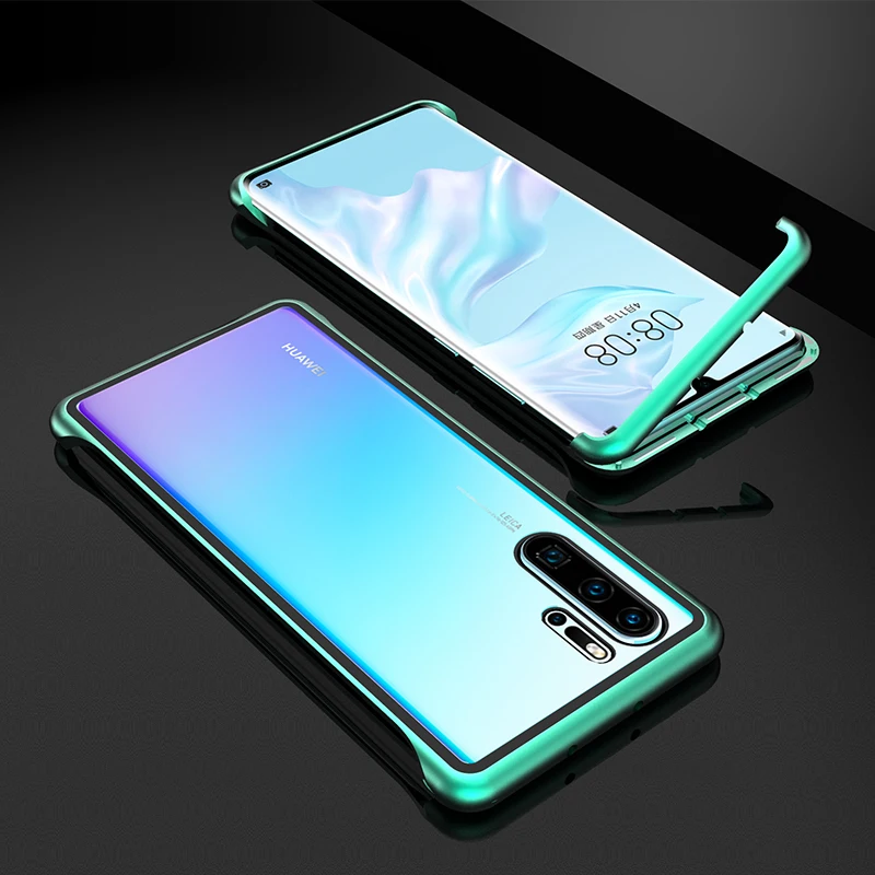Ультратонкий противоударный чехол для телефона huawei P30/Pro, Роскошный Алюминиевый металлический и устойчивый к царапинам 9 H, чехол из закаленного стекла P30 Pro