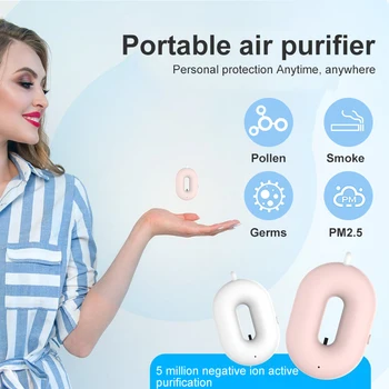 

Personal Wearable Air Purifier Necklace Mini Portable USB Air Freshner Ionizer Negative Ion Generator Low Noise Fast delivery