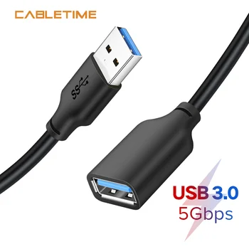 

CABLETIME USB Extension Cable USB 3.0 Cable 5Gbps for Smart TV PS4 Xbox One SSD USB Extender Data Cord USB Adapter N313