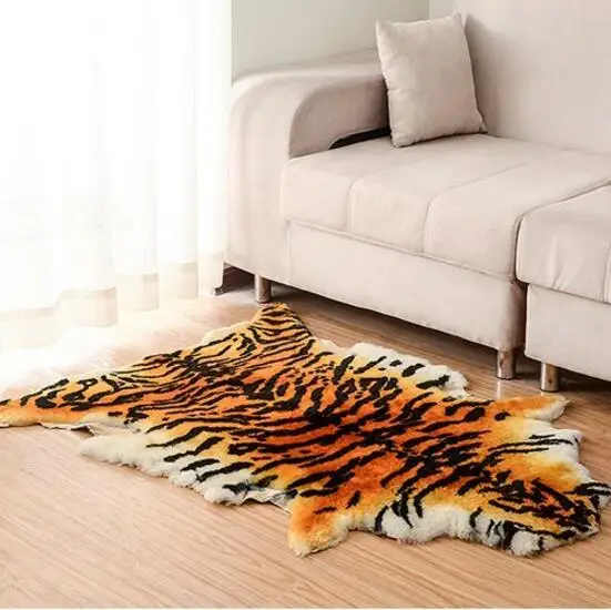 

Thick Large Size Fluffy Area Rug Tiger Fur Imitation Carpet Living Room Bedroom Carpet Blanket Faux Fur Blanket Fur Wool Mat