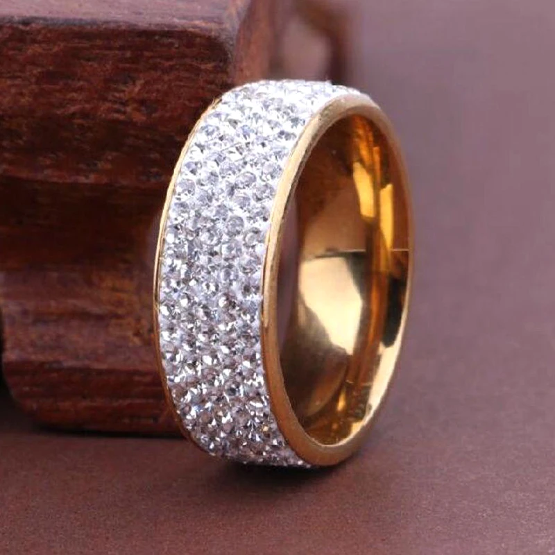 Crystal Rings Engagement Rings Fashion Rings Wedding Rings Fashion Ring Stainless Steel Rings Finger Rings Metal Rings Luxury Stainless Steel Ring For Women Men Crystal Rhinestone Fashion Jewelry Wedding Engagement Rings
