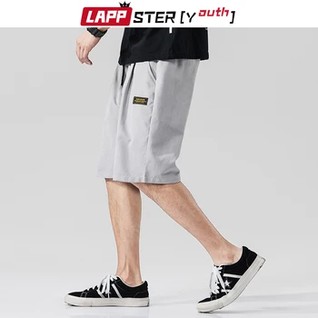 

LAPPSTER-Youth Summer Men Harajuku Sweatshorts 2020 Mens Casual Korean Fashions Cargo Shorts Male Hawaii Thin Basketball Shorts