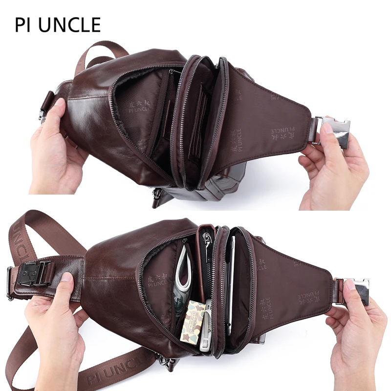 Мужская нагрудная сумка из натуральной кожи, Большая вместительная сумка-мессенджер, мужская сумка через плечо, кожаные сумки через плечо, винтажные сумки
