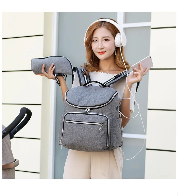 Новая стильная модная сумка для матери, многофункциональная сумка для пеленок, рюкзак, комплект из двух предметов, поколение жира