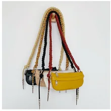 Корейский хит цвет Веревка Пояс для вязания Женская нагрудная сумка из искусственной кожи Модная женская сумочка для пышек студентов подростков поясные сумки