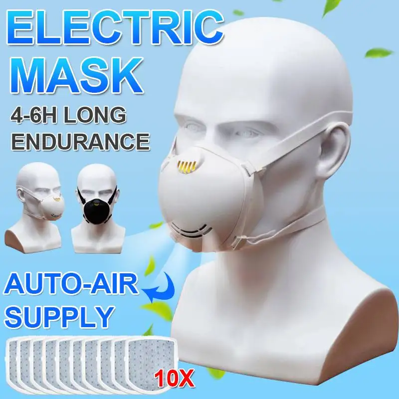 

N95 Face Mask PM2.5 Anti-Dust Electric Protective Mask Air Supply Filter Air Purification Electric Dust Proof Face Mouth Mask