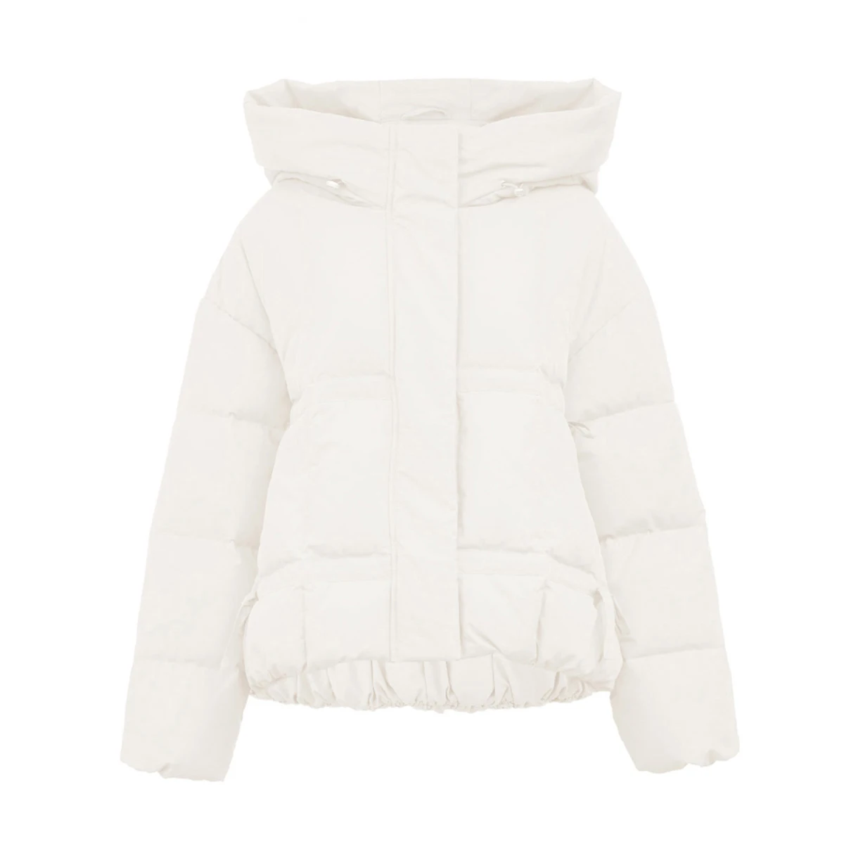 Vero Moda зимнее Новое однотонное пуховое пальто с капюшоном на белом утином пуху | 319423513