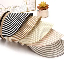 Корейский стиль, женская Плетеная соломенная шляпа с солнцезащитным козырьком, с клипсой, контрастный цвет, в полоску, с широкими полями, анти-УФ, пляжная кепка для улицы