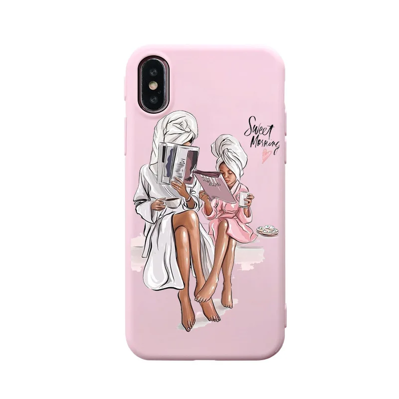 PINK SOFT supermom Супер мама мальчик e девушка любовь САРРА арт семья супер мама папа мать дочь сын розовый чехол для iphone 11 x xr pro xs max 7 8 6 plus - Цвет: PINK SOFT supermom