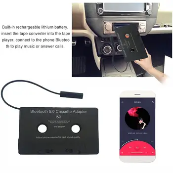 

Universal Car Bluetooth Audio Cassette to Aux Adapter for Smartphones Cassette Adapter for Car Built-in Battery Car Accessories