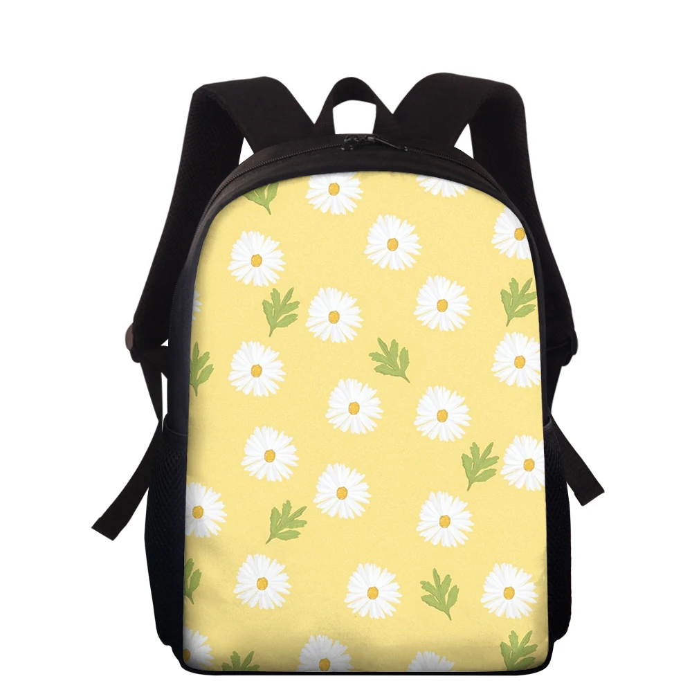 

White Yellow Flowers Pattern Backpack 2020 Daisy Printing Girl School Bag Kid Zipper Backpacks School Bags For Teenagers Girls