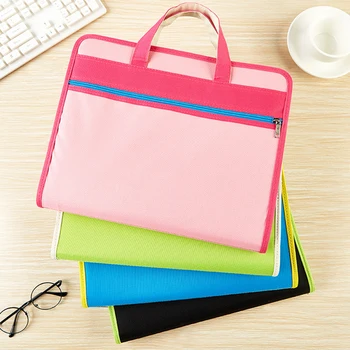 

13 Pockets Expanding File Folder A4 Size Color Canvas Accordion Document Organizer Zipper Closure with Portable Handle