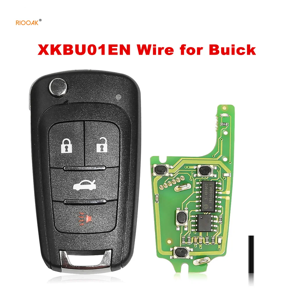 5PCS/LOT Xhorse XKBU01EN Wire Universal Remote Key for Buick Flip 4 Buttons English working with Xhorse VVDI Key tool new arrival 50 pcs lot universal car key transponder shell kd xhorse vvdi blade head with chip holder for kia vw ford citroen