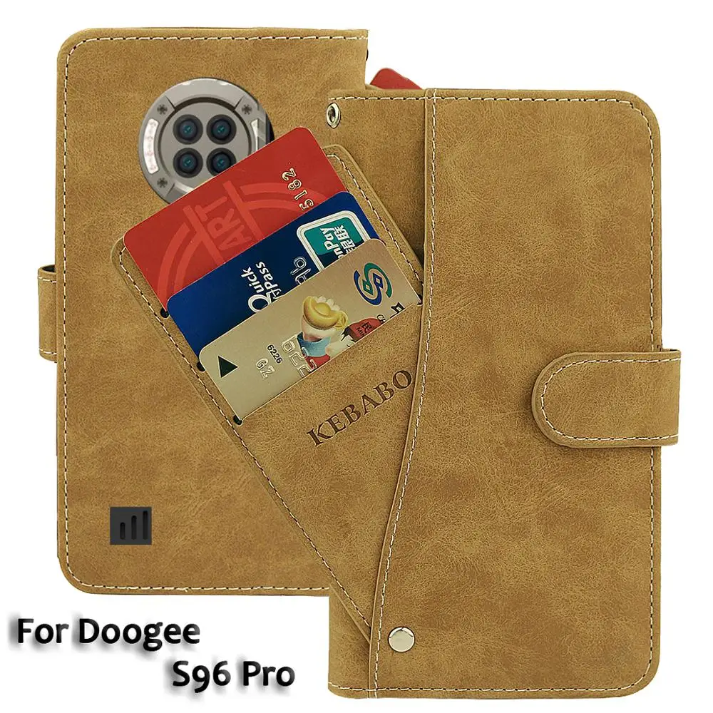 

Vintage Leather Wallet Doogee S96 Pro Case 6.22" Flip Luxury Card Slots Cover Magnet Phone Protective Cases Bags