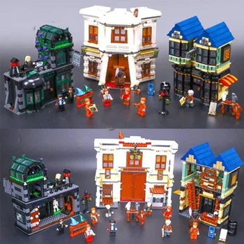 

16012 2025Pcs Potter Magic Diagonal Alley Set Educational Building Blocks Bricks Model Toys compatible with Toy Christmas Gifts