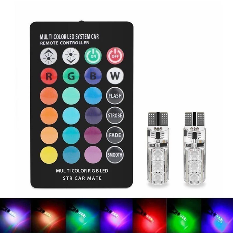 Автомобильный RGB LED 12V T10 T10/192/W5W пульт дистанционного управления для чтения