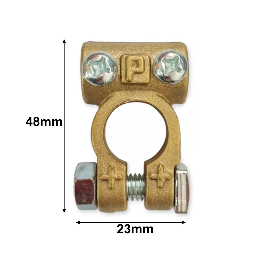 2 шт. металлические авто клеммы автомобильного аккумулятора латунные положительные зажимы с покрытием отрицательного винтового кабеля универсальное подключение