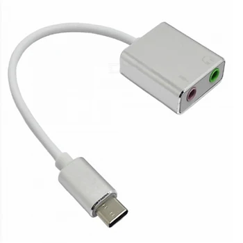 

200PCS 7.1 Type C / USB C to 3.5mm Jack USB Audio External USB Sound Card Earphone Micphone for Macbook Laptop PC