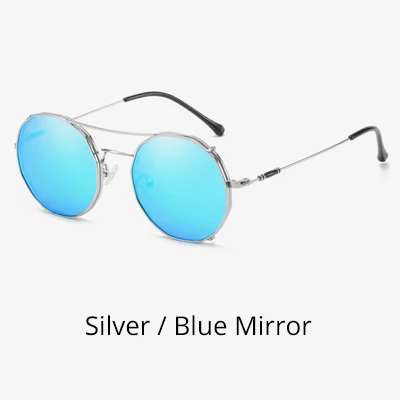 Silver-Blue Два Oclock 2 в 1 Модные солнцезащитные очки по рецепту женские поляризованные солнцезащитные очки с зажимом оптические Металлические оттенки для женщин Z17122 - Цвет линз: Silver-Blue