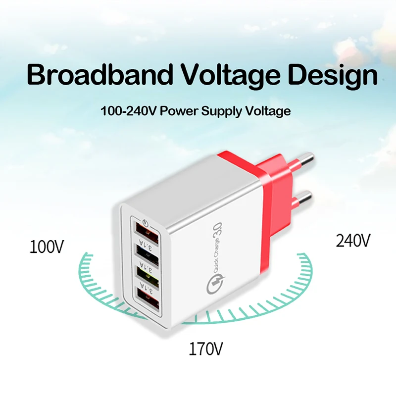 4-Порты USB Зарядное устройство для samsung iPhone huawei стены мобильного телефона 5 V/3.5A Универсальный адаптер быстрой зарядки CinkeyPro