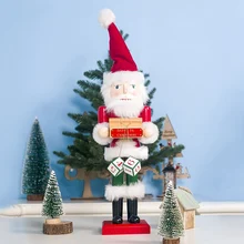 1 шт. 40 см деревянная окрашенная кукла Санта-Клаус Рождественский детский подарок на год игрушки Рождественские украшения для дома