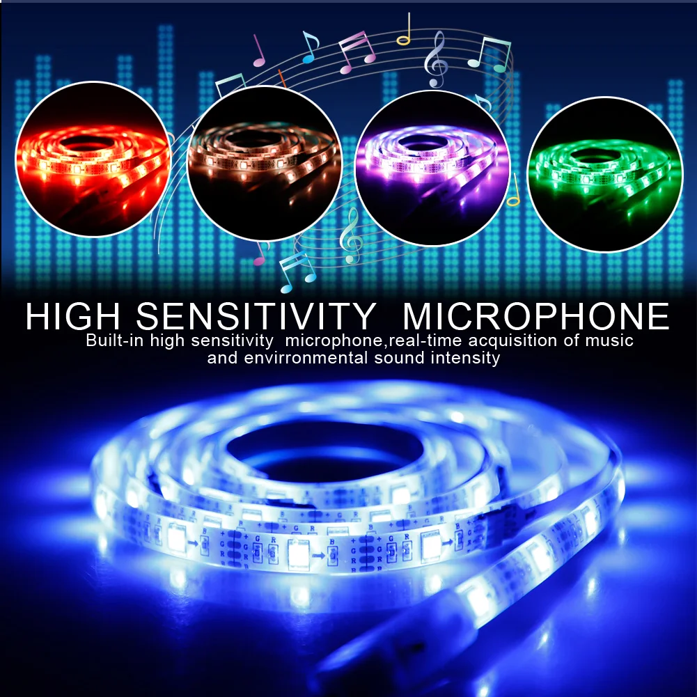 Светодиодная лента гибкая RGB 5050 SMD 2835 5/10/15 м 12 В пост. тока + удаленный контроллер