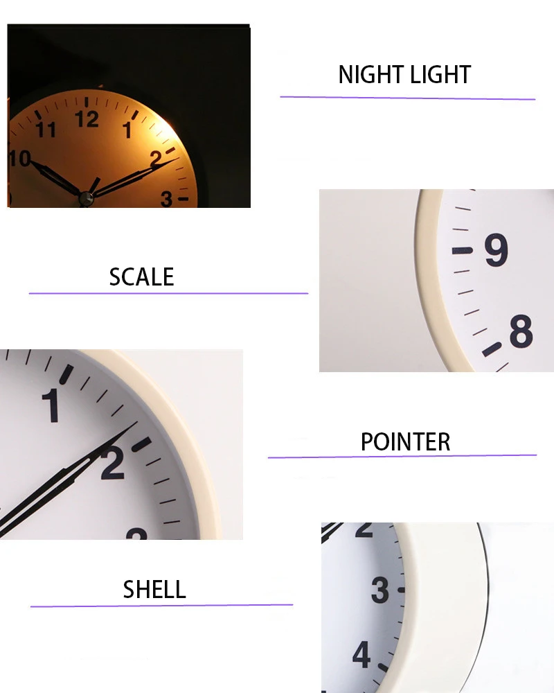 Портативный винтажный тихие часы Многофункциональный Будильник прикроватный Ночной свет круглой формы стол цифровой гостиной домашний декор