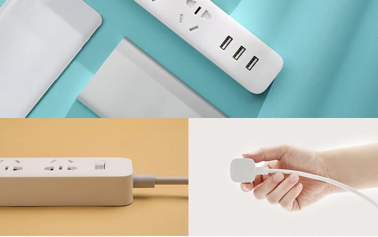 Xiaomi power strip с 3 USB удлинитель Разъем многофункциональная Быстрая зарядка силовая полоса 10A 250V 2500W