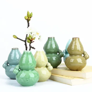 

Creative Little Gourd Celadon Ceramic Flower Vase Home Decoration Modern Flower Vase Plant Holder Hydroponics Device Room Decor