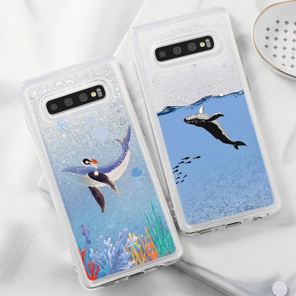 Роскошный чехол для Samsung Galaxy A50 S8 S9 S10 A7 A9 A6 Plus 2018 Note 9 8 A5 2017 блестящий с зыбучим