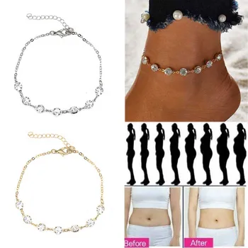 Fashion Crystal Bracelet Gold and Silver Weight Loss Magnetic Therapy Ankle Weight Loss Products Slimming Health Jewelry 2