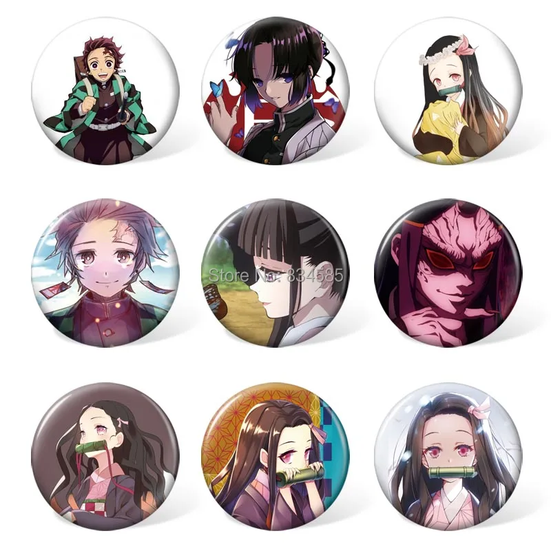 9 шт./компл.) Аниме демон убийца: Kimetsu без Yaiba мультяшным персонажем на нашивке, камадо Tanjirou Пластик брошь для рюкзак для смартфонов, сумок, аксессуары штифт