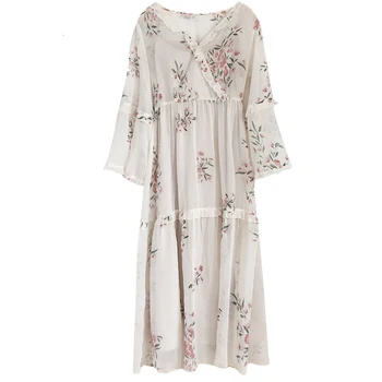 

2020 New Chiffon Print French Wild Base women sundress Summer Dress ropa mujer