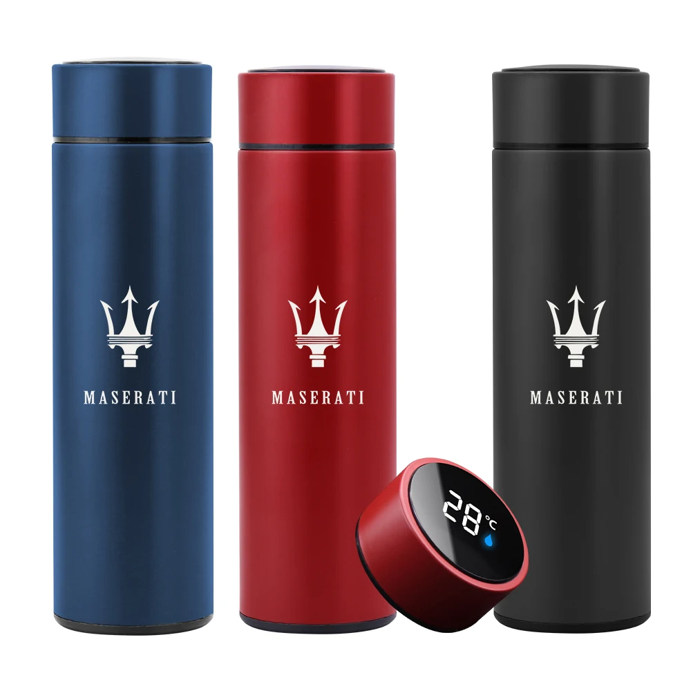 

500ML Intelligent Thermos Temperature Display Customize Logo Stainless Steel Vacuum Water Cup For Maserati ghibli Levante