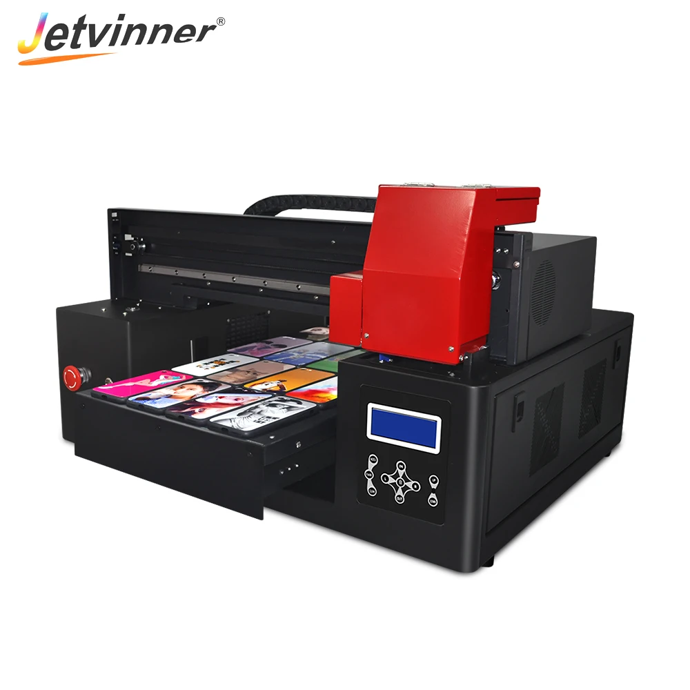 

Jetvinner Automatic A3 UV Printer With ink TX800 Print Head For Phone Case Metal Glass Plastic Acrylic Wood UV Printing Machine