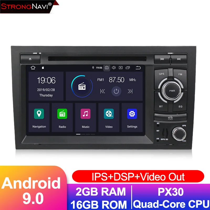 4G+ 64G 8 ядерный Android 9,0 2 Din Автомобильный Радио dvd мультимедийный плеер для Audi A4 S4 RS4 8E 8F B9 B7 B6 Радио Стерео gps wifi DSP - Цвет: 4core 2G 16G