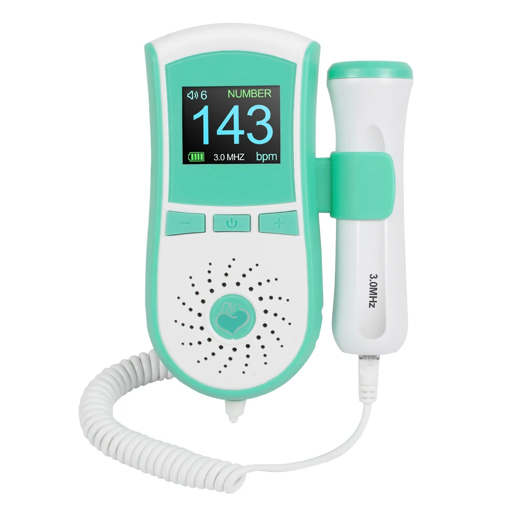 

Color LCD Display Portable Pocket Fetal Doppler Prenatal Heart Baby Heart Monitor 3MHz Probe Dual Interface Display